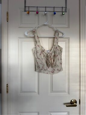 Sienna Sky Cream Floral Tie-Front Tank